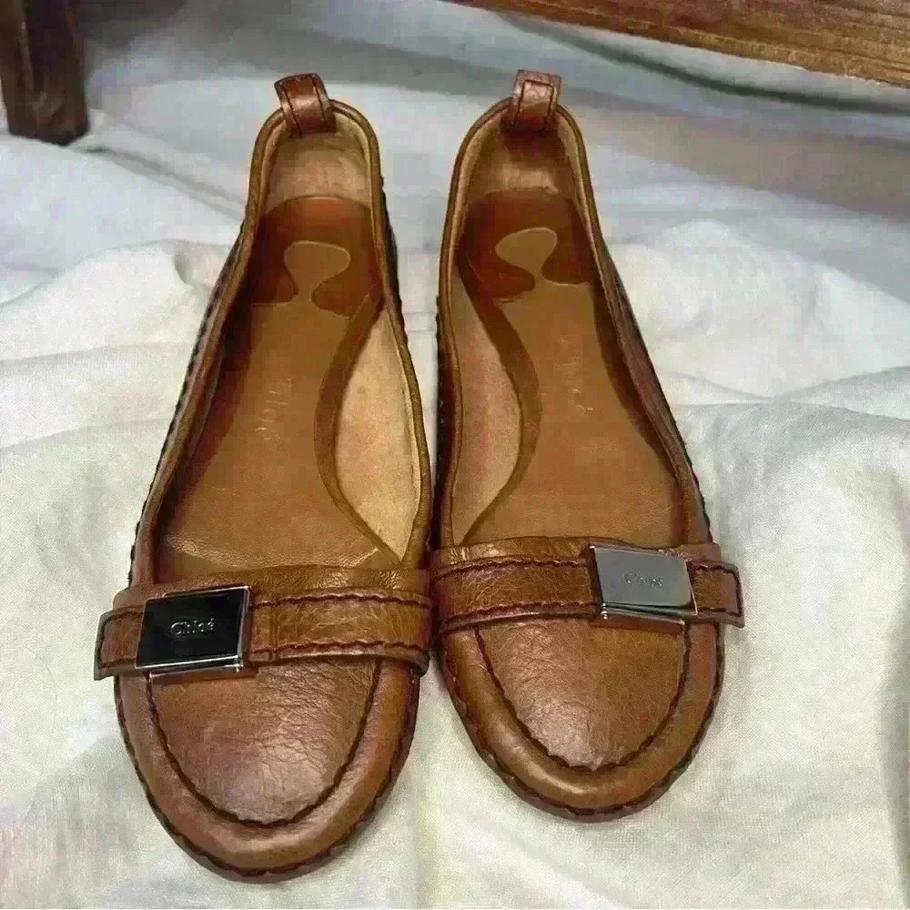 CHLOE Authentic Vintage Brown Paddington Leather Ballet Flats Size 36/6 US - Picture 5 of 8